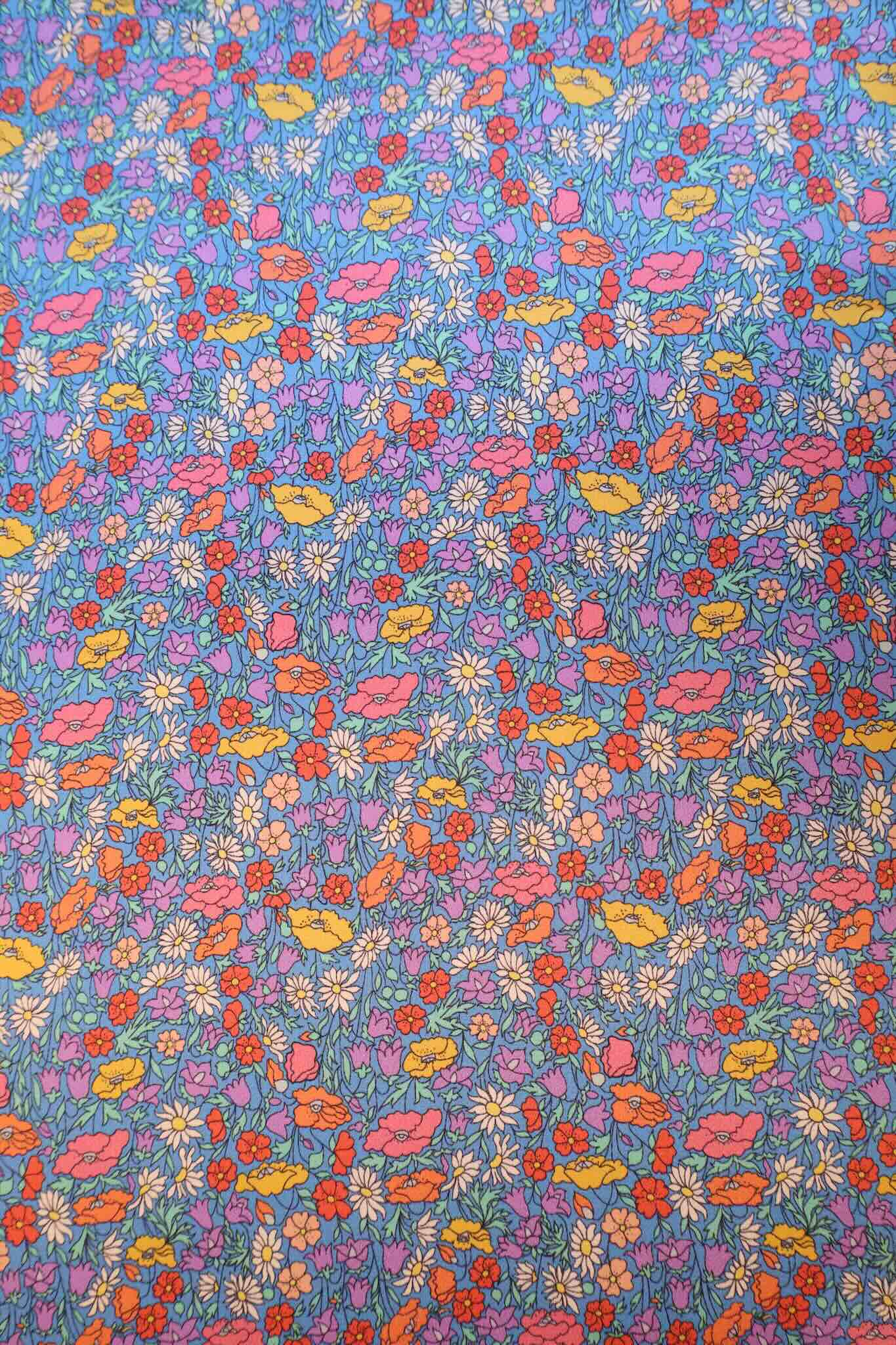 Liberty Fabrics - Poppy Park blå Silke