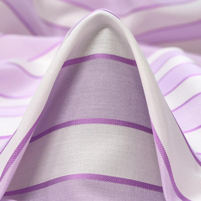 Sandra - Lilla/hvit striper silke