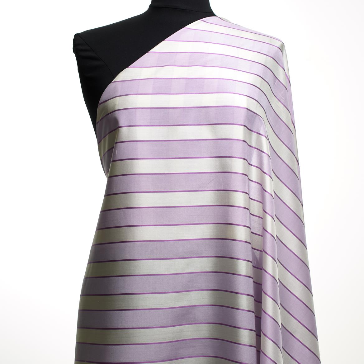Sandra - Lilla/hvit striper silke
