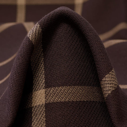 Diana - Brun rutet viskose/ull