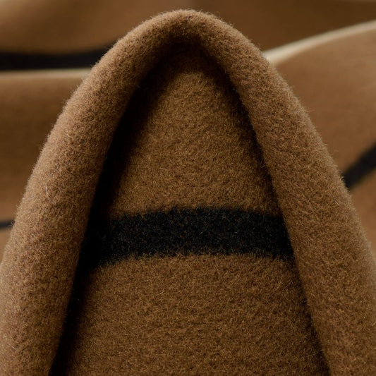 Tykk ull striper brun og beige