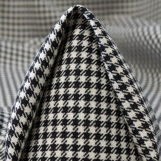 Ull og viskose-blanding hundetann svart og hvit