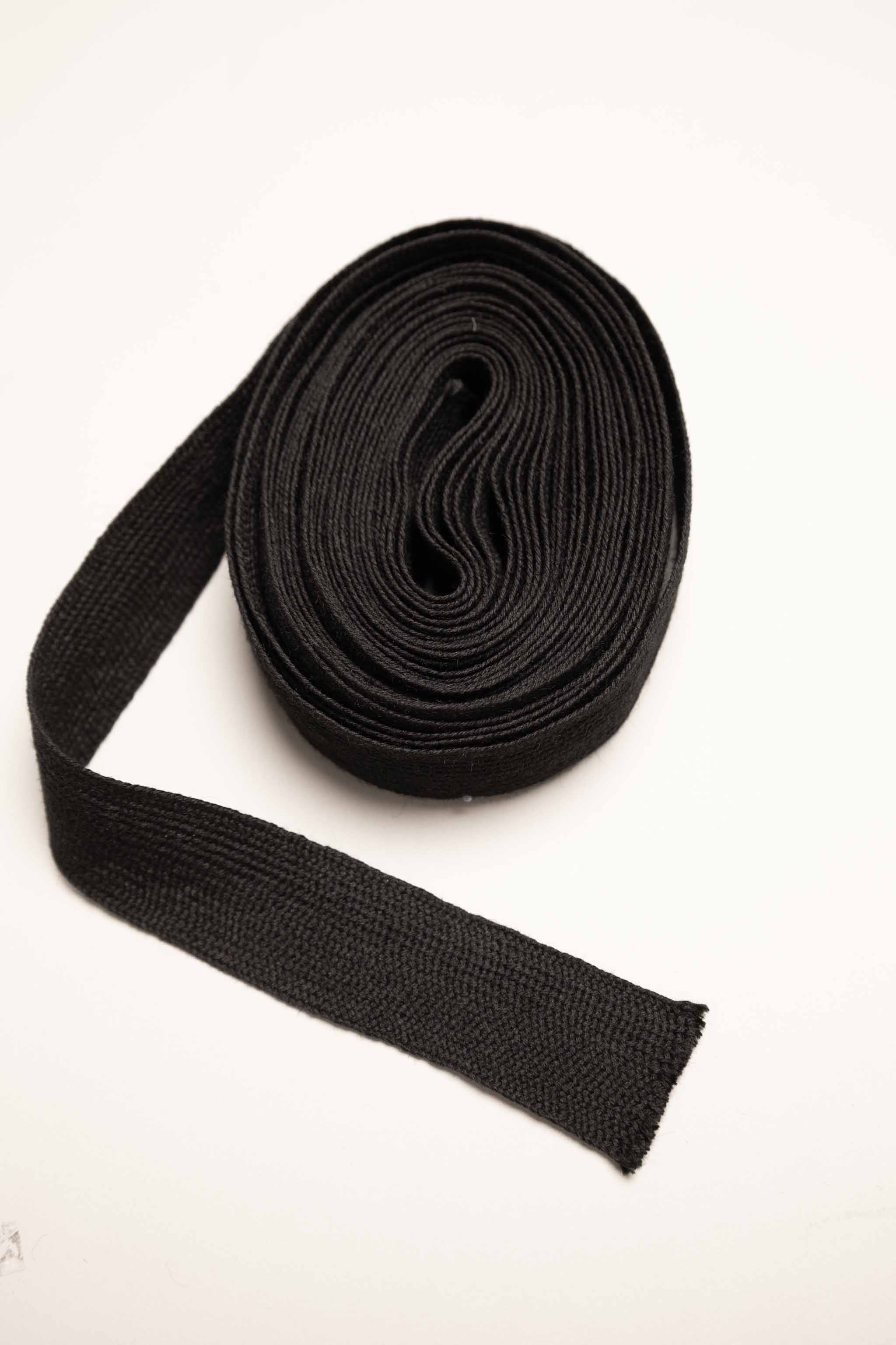Strikkebånd ull sort, 30 mm