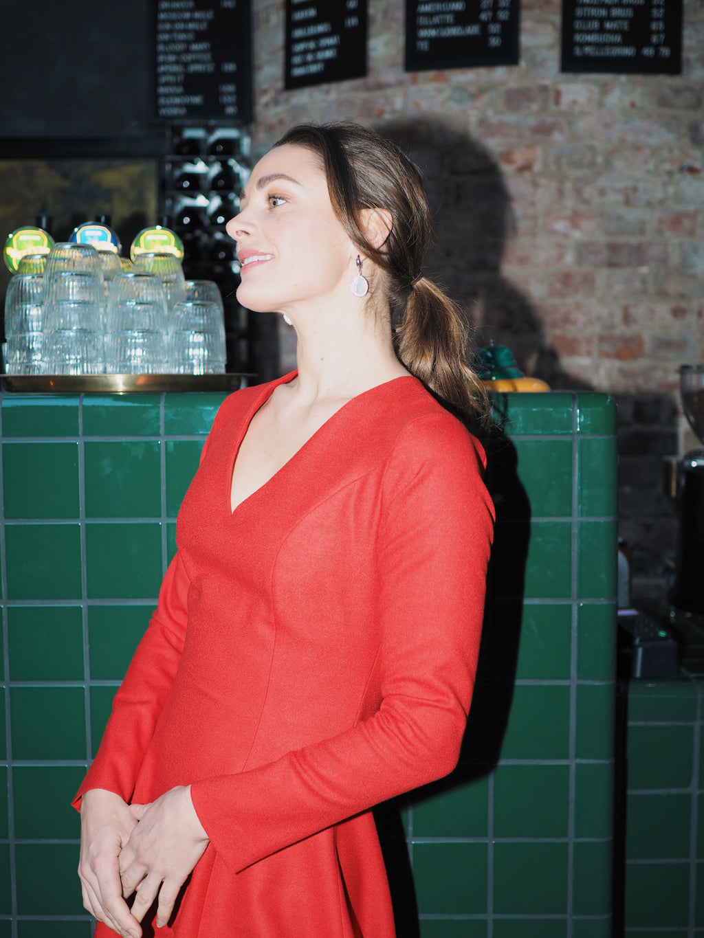 Dressing med lange ermer og v hals - Digitalt mønster