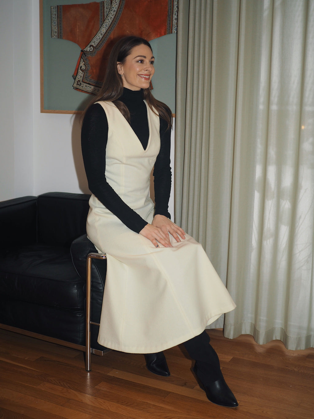 Lang Dressing med V hals uten ermer